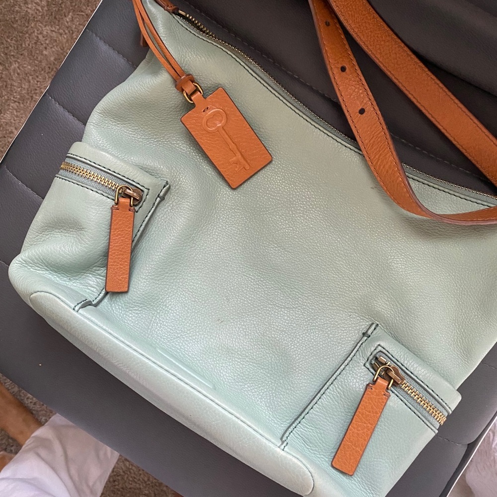 Fossil teal crossbody